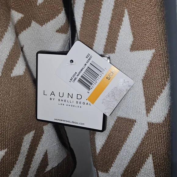 NWT Laundry By Shelli Segal Ivory And Camel Houndstooth Sweater - Picture 4 of 5